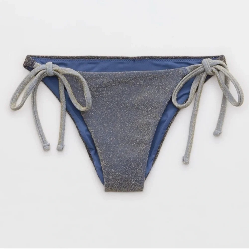 NWT Aerie Sparkle Cheekiest Tie Bikini Bottoms